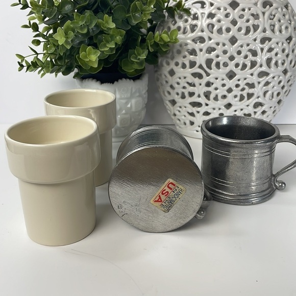 Wilton Armetale Plough Tavern Tankard RWP Metal & Ceramic Mugs Set 2 - Picture 5 of 8